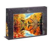 Ulmer Puzzleschmiede - Puzzle "Fairytale Forest" - 1000 pieces jigsaw puzzle - Rakotzbrücke Kromlau in Germany with perfect reflection in the lake