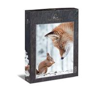 Ulmer Puzzleschmiede - Puzzle "Fox and Squirrel" - Smart 1000 Piece Animal Puzzle - Squirrel and Fox in Winter Forest - Animals Set - Puzzle Quality Made in Germany