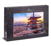 Ulmer Puzzleschmiede - Puzzle "Fujijijama" - 1000 pieces jigsaw puzzle - Chureito Pagoda near Fujiyoshida with view over cherry blossoms on Mount Fuji