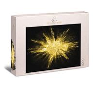 Ulmer Puzzleschmiede - Puzzle "Gold Rush" - Impulsive Gold Puzzle Motif with 1000 Pieces - Golden Star on Black Background - Creative Idea as Impossible Puzzle in Gold - Puzzle Made in Germany