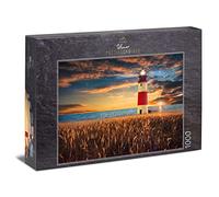 Ulmer Puzzleschmiede - Puzzle "Horizon" - Classic 1000 pieces with a lighthouse by the sea - The light on the lighthouse releases the light from the sun and directs the evening