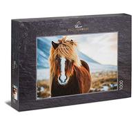 Ulmer Puzzleschmiede - Puzzle Icelandic horse in winter: 1000 pieces jigsaw puzzle - pretty horse puzzle: beautiful Iceland pony in front of winter nature in Iceland