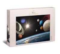 Ulmer Puzzleschmiede - Puzzle "Infinite Widths" - 1000 piece puzzle planets and universe - lively view into space with the planets in our solar system, sun and earth's surface