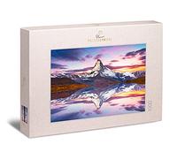 Ulmer Puzzleschmiede - Puzzle "Matterhorn" - Classic 1000 Piece Mountain Puzzle - The Snowy Horu Behind Autumn Trees - Impressive Landscape of the Valley Alps, Zermatt, Switzerland
