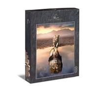Ulmer Puzzleschmiede - Puzzle "Mirror, Mirror" - Visionary 1000-piece puzzle with creative animal character - the little lion with great confidence discovers his wild nature