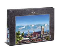 Ulmer Puzzleschmiede - Puzzle "Munich sky": 1000 pieces jigsaw puzzle - Puzzle motif of Munich with the Alps in the background, Bavaria, Germany