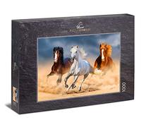 Ulmer Puzzleschmiede - Puzzle "Queens of the desert": 1000 pieces jigsaw puzzle - Powerful Arabian horses racing in the desert