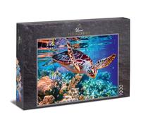 Ulmer Puzzleschmiede - Puzzle "Sea turtle": 1000 pieces jigsaw puzzle - Puzzle motif of a sea turtle as a colorful underwater shot