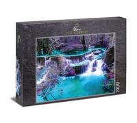 Ulmer Puzzleschmiede - Puzzle "Secret Place": 1000 pieces jigsaw puzzle - Mysterious glowing waterfall in a dark forest