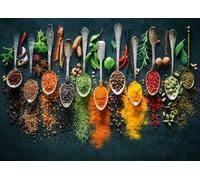 Ulmer Puzzleschmiede - Puzzle "Sharp Colours" - 2000 Piece Puzzle - Puzzle Motif Herbs & Spices, as a Modern Eyecatcher in a Stylish Kitchen & Wall Design