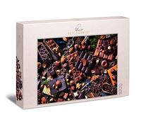 Ulmer Puzzleschmiede - Puzzle "Sweet Temptation" - Classic 1000 piece puzzle - nuts, chocolates and chocolate as a contemporary puzzle motif for connoisseurs