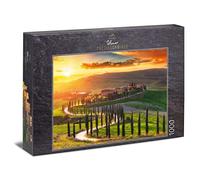 Ulmer Puzzleschmiede - Puzzle "Tuscany" - Classic 1000 piece Italian puzzle - Puzzle motif of the picturesque Tuscany landscape at the sunset