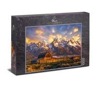Ulmer Puzzleschmiede - Puzzle USA "Grand Teton National Park" - Classic 1000 piece puzzle with famous USA motif - The old Moulton Barn before the peaks of the Teton Mountains in the Rocky Mountains