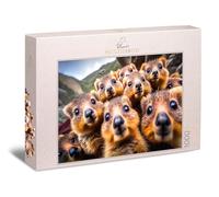 Ulmer Puzzleschmiede - Quokka puzzle ‘Gangs of Australia’ - Original animal puzzle with 1000 pieces - the curious quokkas, trendy animals from Australia - quality made in Germany