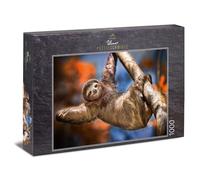 Ulmer Puzzleschmiede - Sloth puzzle "Let the soul dangle" - original animal motif as 1000 pieces good mood puzzle - the smiling sloth greets relaxed from its tree