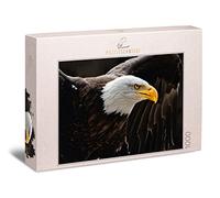 Ulmer Puzzleschmiede The Sea Eagle - Classic 1000 Piece Animal Puzzle - The Imposing Eagle, the Coat of Arms of the USA, with Wings spread - A Demanding Puzzle