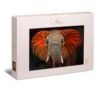 Ulmer Puzzleschmiede - Tsavo Elephant 1000pc Puzzle - African Elephant Portrait, Modern Realistic Style, Jigsaw Puzzle, 1 Set, 1000 Pieces, 68 x 48 cm, Adult