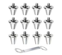 Ulmervion 12 PCS Metal Studs Football & Rugby Boots, 13mm/15mm Replacement Studs with Wrench Silver