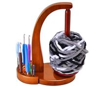 ULOI Crochet Yarn Holder - Upgrade with Crochet Accessories Storage Attachment, Magnetic Wooden Yarn Storage for Knitting Accessories, Perfect for Crocheting and Knitting Projects, Mahogany Finish
