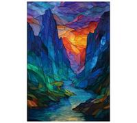 Ulord 300 Piece Puzzle for Adults Nature Mountain Puzzles 15x10 Inches | Stained Glass Jigsaw Puzzle for Adult Kids Home Decoration Birthday Party Gift Toys
