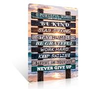 Ulord 8 Powerful Words Beach Metal Sign 8x12 Inch Quotes Wall Art | Rustic Inspirational Positive Vintage Tin Sign for Home Office Living Room Classroom Decor
