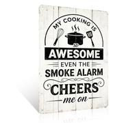 Ulord Funny Metal Signs 8x12 Inches Quote Kitchen Wall Art | My Cooking is Awesome My Kitchen Rules Vintage Tin Sign for Home Baking Enthusiasts Gifts Decor
