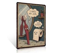Ulord I Hate My Job Funny Metal Signs 8"x12" Bathroom Wall Art Decor