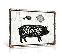 Ulord Pig Bacon Metal Sign 8x12 Inch Farmhouse Kitchen Wall Art Decor