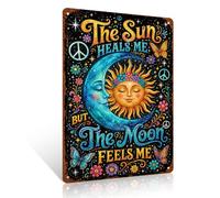 Ulord Sun and Moon Funny Metal Sign 8x12" Boho Style Wall Art Decor
