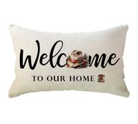 ULOVE LOVE YOURSELF Western Welcome Throw Pillow Covers 12 x 20 Inch Farmhouse Seasonal Holiday Decorative Lumbar Pillowcases with Cowboy Hat Design Cushion Covers for Front Porch Decor (Brown)