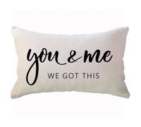 ULOVE LOVE YOURSELF You & Me We Got This Lumbar Throw Pillow Covers Farmhouse Decorative Pillow Cases 12 x 20 Inch for Sofa Bed Couch (Beige)