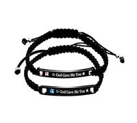 Uloveido 1 Pair Handmade Braided Braceletsfor Couples, Bracelets for Men Women Engraved with God Gave Me You, His Crazy Her Weirdo Gifts Y781 (God Gave Me You)