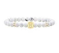 Uloveido 12 Constellation Zodiac Signs Beads Taurus Bracelet Natural White Howlite Stone Strand Bracelet for Women Men Birthday Gift