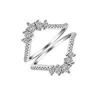 Uloveido 2pcs Set 925 Silver Stackable Wedding Ring Guard Enhancer Engagement Promise Anniversary Bands with CZ Rose Gold Plated (size O)