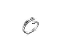 Uloveido Adjustable Inspirational Faith Hope Love Stainless Steel Cross Ring Bands, Cool Stacking Gift for Men and Women, Engraving Rings Motivational Letters Teenage Christian Gift Y2005