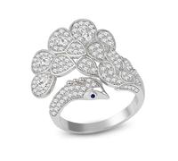Uloveido Adjustable Peacock Feather Ring - Stylish Open Band Feather Design, Lightweight Fashion Jewelry for Weddings, Engagements, or Everyday Wear YA6262