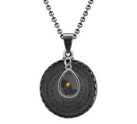 Uloveido Bible Verse Medal Necklace Prayer Necklace with Mustard Seed Gold Stainless Steel Praying Hands Coin Medal Pendant, M, Metal, resin