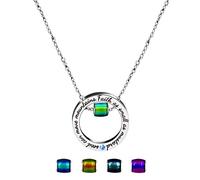 Uloveido Christian Circle Round Ring Necklace Engraved Faith As Small As A Mustard Seed Can Move Mountains Y958