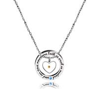 Uloveido Christian Circle Round Ring Necklace Engraved Faith As Small As A Mustard Seed Can Move Mountains Y958