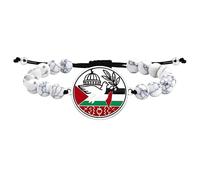 Uloveido Customized Freedom and Identity Bracelet - White Stone Beaded Palestine Map Peace Dove Bracelet, Cultural Gift for Solidarity Peace YS6020