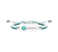 Uloveido Engraved Epilepsy Bracelet, Adjustable Medical ID Wristband for Adults, Personalized Emergency Alert Band, Durable Health Safety Jewelry YA5657