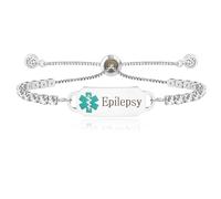 Uloveido Epilepsy Awareness Bracelet Adustable - Cubic Zirconia Tennis Health Alert Medical Bracelets for Women Teen Girls YA4662