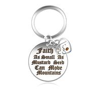 Uloveido Faith As Small As a Mustard Seed Can Move Mountains Keychain - Stainless Christian Keyring Heart Mountain Charm Y2929(heartMountain)