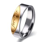 Uloveido Fashion 6mm Men's Stainless Steel Wedding Bands Engaraved Forever Engagement Rings for Him CR058 (Men, Size S)