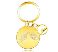 Uloveido Gold Mountain Keychain Stainless Steel Faith Mustard Seed Keyring Inspirational Faith Jewelry Gifts for Women Y763