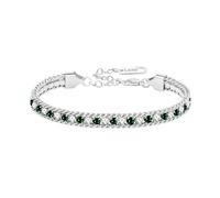 Uloveido Green Cubic Zirconia Bracelet - Women’s Elegant Adjustable Green Crystal Bracelet - Fashionable Bling Jewelry for Party Holiday Anniversary YA6110