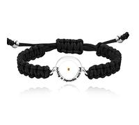 Uloveido Handmade Braided Black String Bracelet with Round Mustard Seed, Engraved Nothing is Impossible with God Bracelet Adjustable (Black)