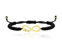 Uloveido Handmade String Bracelet Simple Jesus Infinite Bracelets Adjustable Black Braided Cord Minimalist Jewelry for Women Girls Y3947 (Gold)