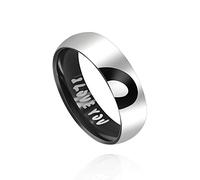 Uloveido I Love You Matching Love Heart Promise Rings for Men Women His Her Wedding Engagement Stainless Steel Rings for Girlfriend Boyfriend Y1319, Non-Precious Metal, Cubic Zirconia,