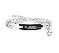 Uloveido Inspirational Faith Bracelet - Stainless Steel Heavy Cuban Chain Bracelets with Mustard Seed Charm - Faith as Small as a Mustard Seed Matthew 17:20 Engraved Motivational Jewelry Y4354